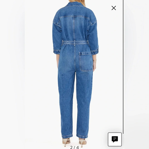 Etica size small zip front zeta denim jumpsuit carpenter cimarron color blue - Picture 2 of 15